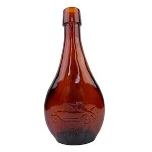 VINTAGE Anchor Hocking 1928 Model A Ford Commemorative Collectible Amber Bottle